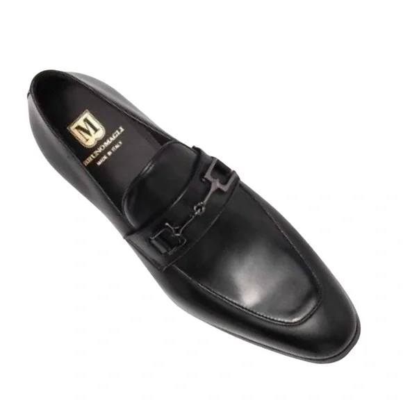 Bruno Magli Men's Black Jaguar Leather Loafer Color: Black Size:11 Made in Italy